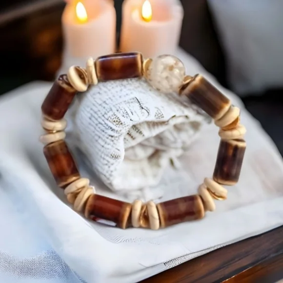 Earth tone beaded Bracelet - Picture 5 of 9